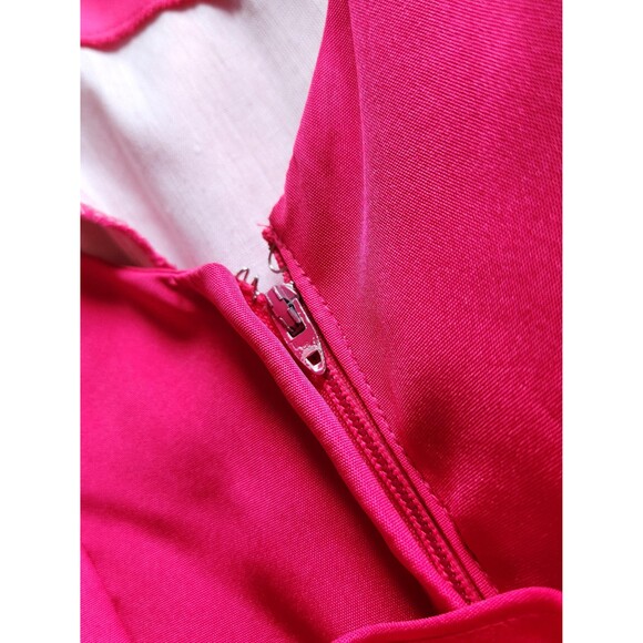 1980s Vintage Puff Sleeve Prom Dress: Hot Pink Princess Gown, Women's S/M - Picture 9 of 14